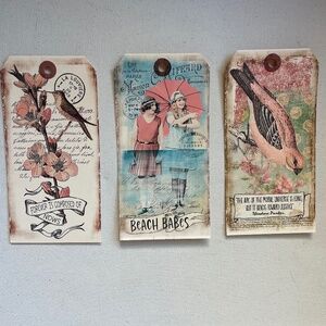 Large Vintage Theme Tags - For Special, Gifts, Framing, Junk Journals - Set of 3